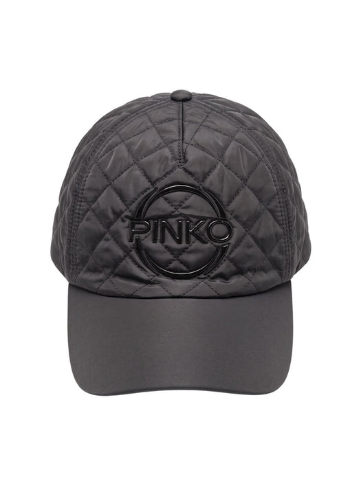 Pinko Women's Black Cat Quilted Cotton Baseball Cap-One Size
