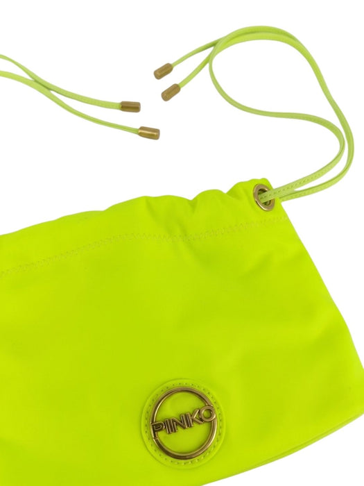 Pinko Women's Fluo Yellow Phylesia Drawstring Shoulder Bag