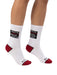 Pinko Women's White Graphic-Patch Ribbed Crew Socks-M