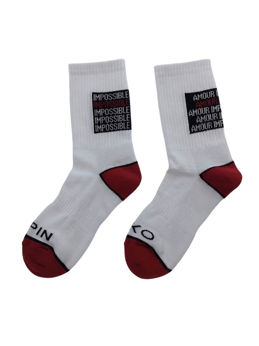 Pinko Women's White Graphic-Patch Ribbed Crew Socks