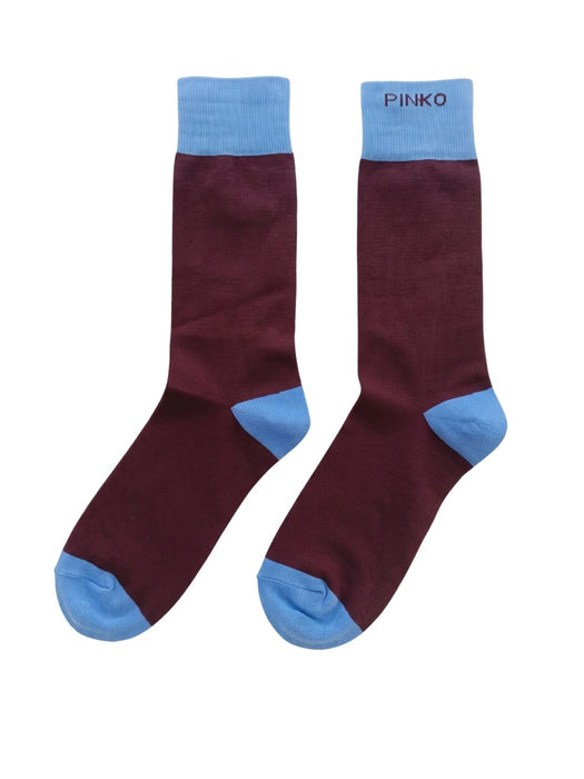 Pinko Women's Bordeaux Blue Color-Block Socks-M