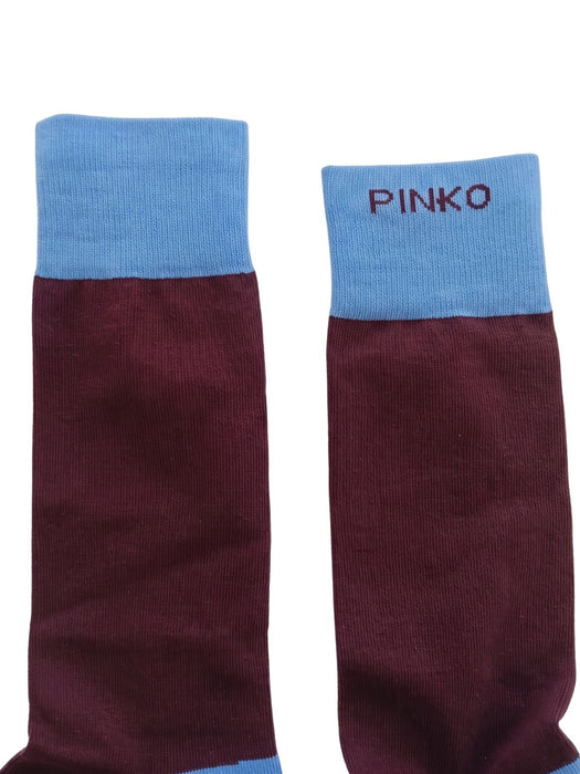 Pinko Women's Bordeaux Blue Color-Block Socks-M