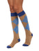 Pinko Women's Beige Blue Argyle Knee-High Socks-M