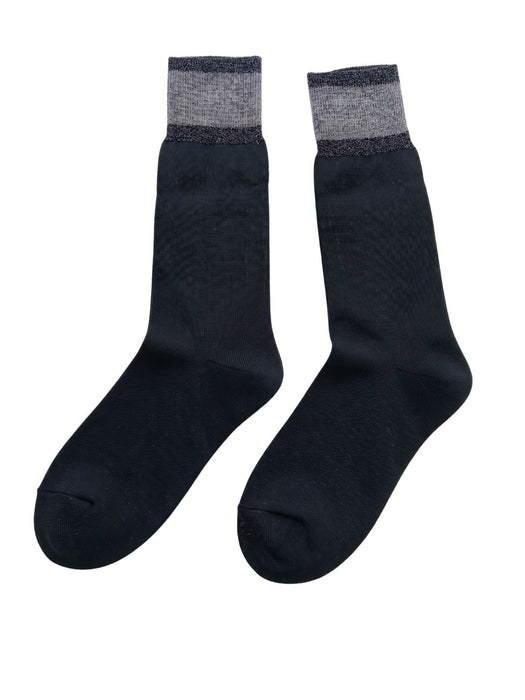 Pinko Women's Black Silver Sheer Crew Socks-M