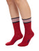 Pinko Women's Red Rose Striped Crew Socks-M