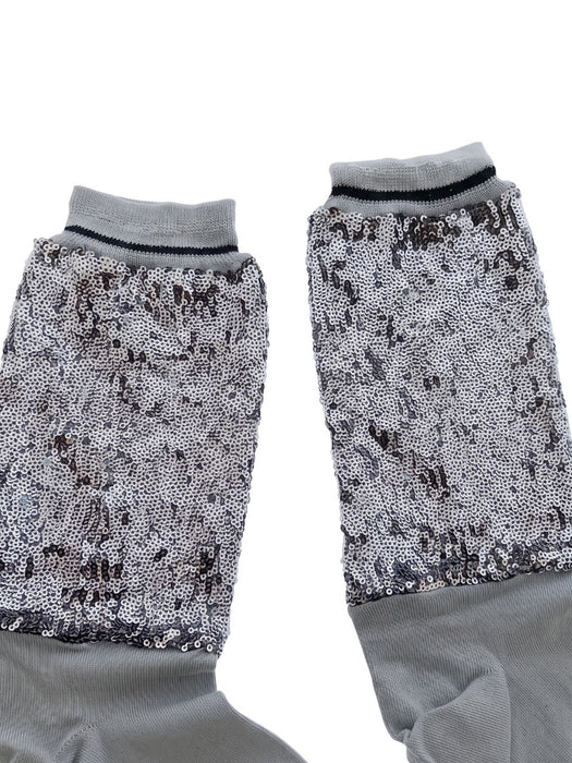 Pinko Women's Silver Floral-Lace Crew Socks-M