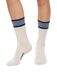 Pinko Women's White Blue Striped Crew Socks-M