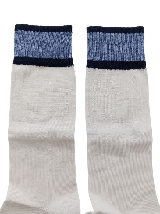 Pinko Women's White Blue Striped Crew Socks-M