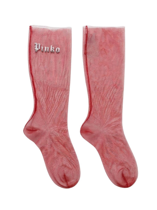 Pinko Women's Pink Sheer Knee-High Socks-M