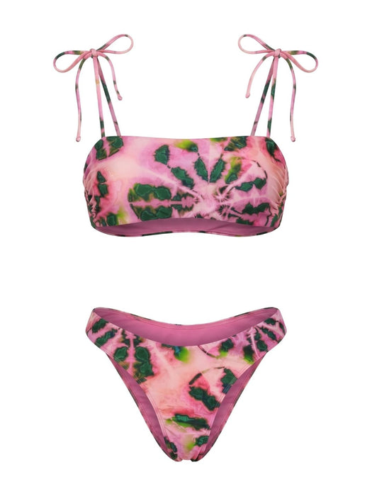 Pinko Women's Pink Floral Tie-Strap Bikini Set
