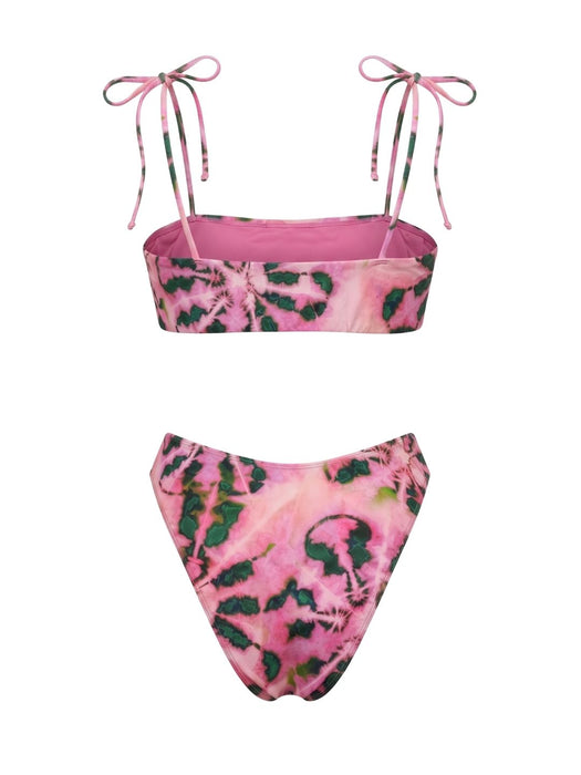 Pinko Women's Pink Floral Tie-Strap Bikini Set