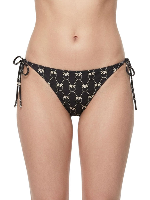 Pinko Women's Black Logo Side-Tie Bikini Bottom