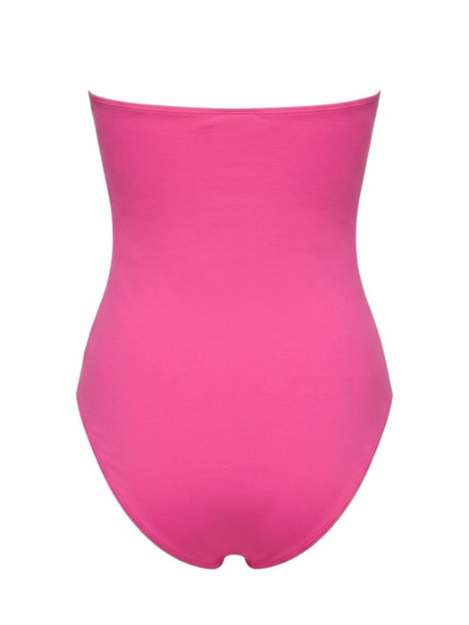Pinko Women's Pink Ring-Detail Halter One-Piece Swimsuit-S