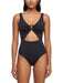 Pinko Women's Black Ring-Detail Cutout One-Piece Swimsuit-S