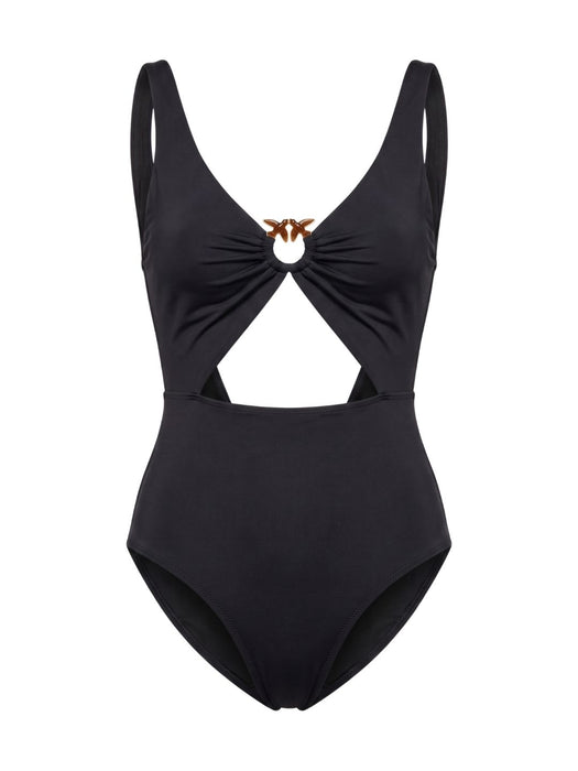 Pinko Women's Black Ring-Detail Cutout One-Piece Swimsuit