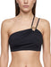Pinko Women's Black Ring-Detail One-Shoulder Bikini Top-XS