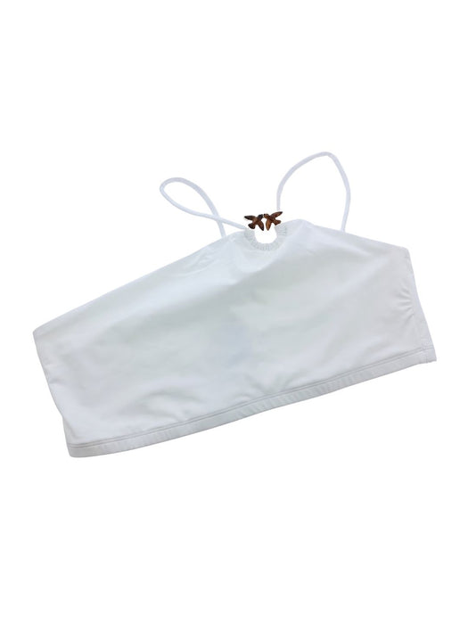 Pinko Women's White Ring-Detail One-Shoulder Bikini Top