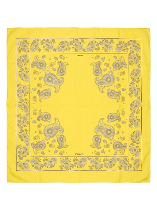 Pinko Women's Yellow Cotton Paisley Pareo Cover-Up 55 x 55 in