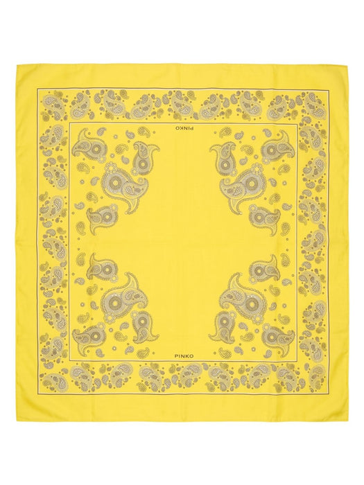 Pinko Women's Yellow Cotton Paisley Pareo Cover-Up 55 x 55 in