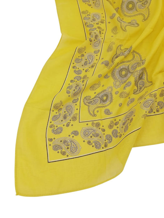 Pinko Women's Yellow Cotton Paisley Pareo Cover-Up 55 x 55 in