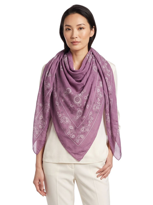 Pinko Women's Purple Cotton Paisley Pareo Cover-Up 55 x 55 in