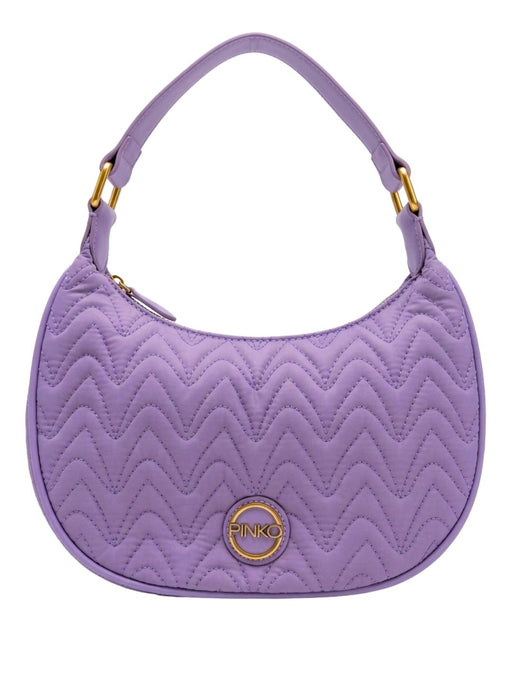 Pinko Women's Lilac Nufar Chevron Quilted Nylon Hobo Bag-10x6.5x2.5 IN