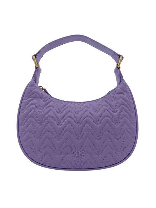 Pinko Women's Lilac Nufar Chevron Quilted Nylon Hobo Bag-10x6.5x2.5 IN