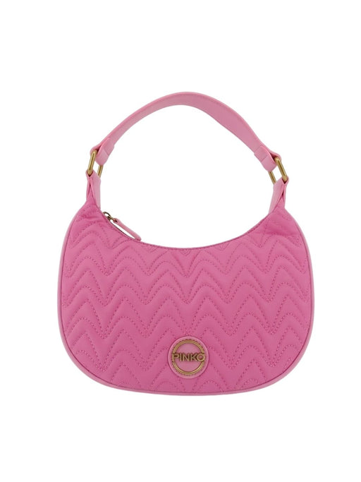 Pinko Women's Fluo Pink Nufar Quilted Nylon Hobo Bag-10x6.5x2.5 IN