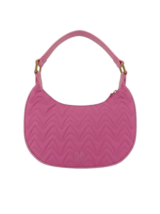 Pinko Women's Fluo Pink Nufar Quilted Nylon Hobo Bag-10x6.5x2.5 IN