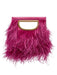 Pinko Women's Fluo Pink Square Plume Feathered Clutch-