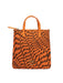 Pinko Women's Orange Mini Shopper Logo Print Tote Bag