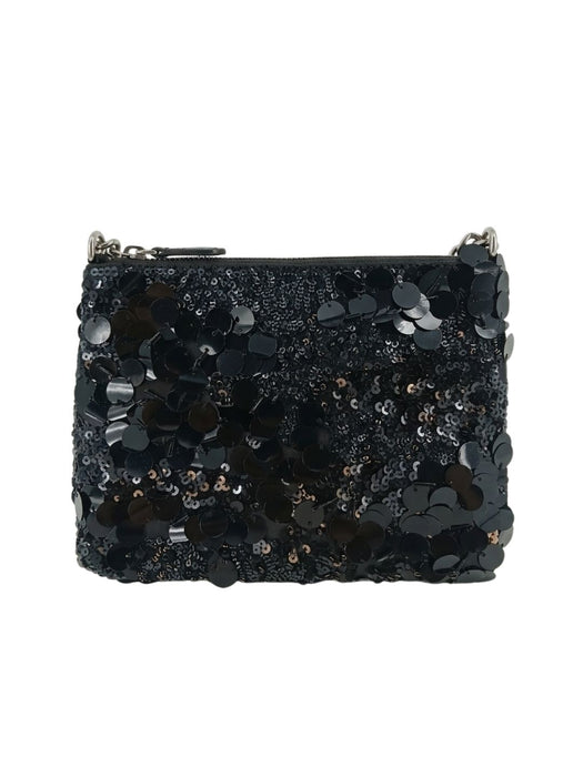 Pinko Women's Black Silver Mirror Floral Embellished Shoulder Bag