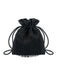 Pinko Women's Black Hokkano Fringe Drawstring Bucket Bag