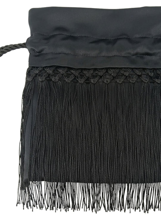 Pinko Women's Black Hokkano Fringe Drawstring Bucket Bag