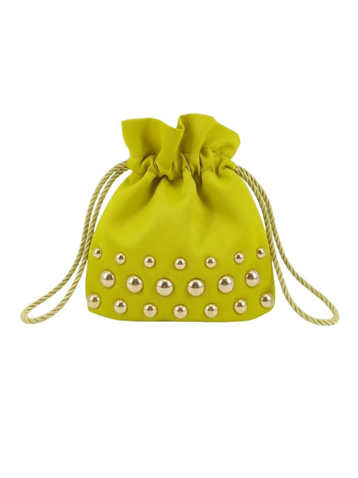 Pinko Women's Chartreuse Hokkano Studded Drawstring Bucket Bag