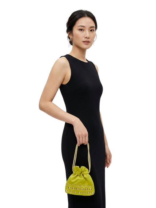 Pinko Women's Chartreuse Hokkano Studded Drawstring Bucket Bag