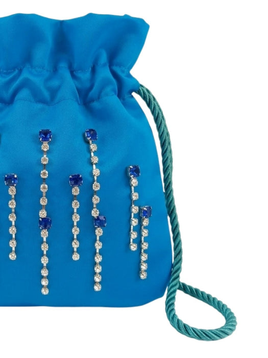 Pinko Women's Blue Hokkano Logo Studded Drawstring Bag