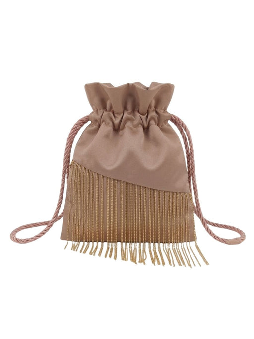 Pinko Women's Rose Hokkano Fringe Drawstring Bucket Bag