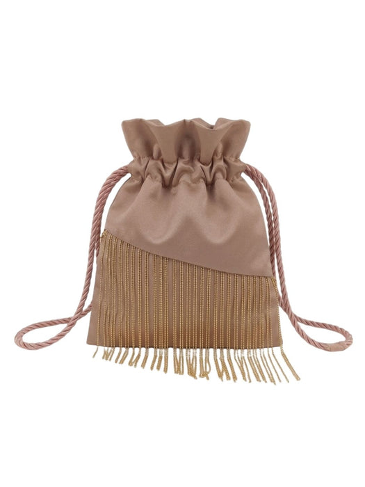 Pinko Women's Rose Hokkano Fringe Drawstring Bucket Bag