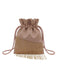 Pinko Women's Rose Hokkano Fringe Drawstring Bucket Bag