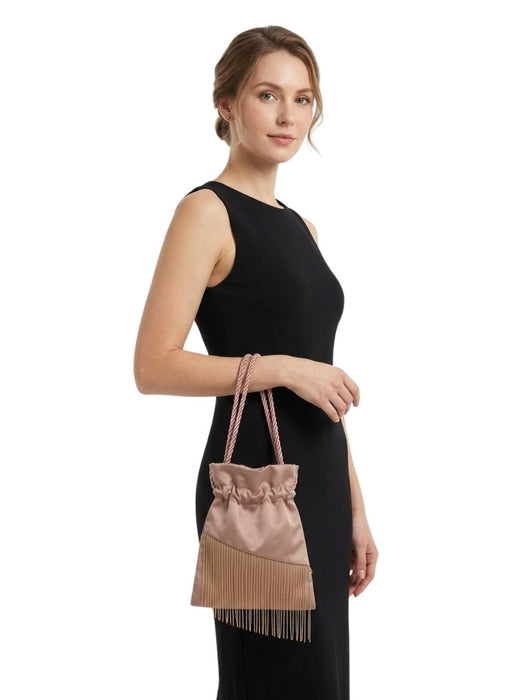 Pinko Women's Rose Hokkano Fringe Drawstring Bucket Bag