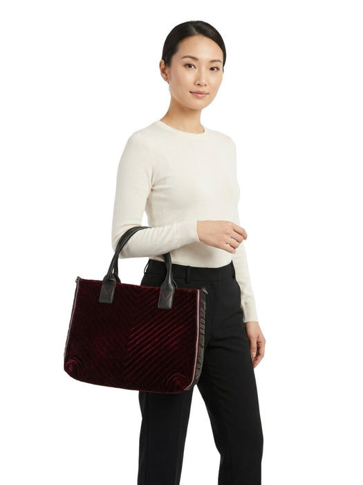 Pinko Women's Purple Adams Chevron Quilted Tote Bag