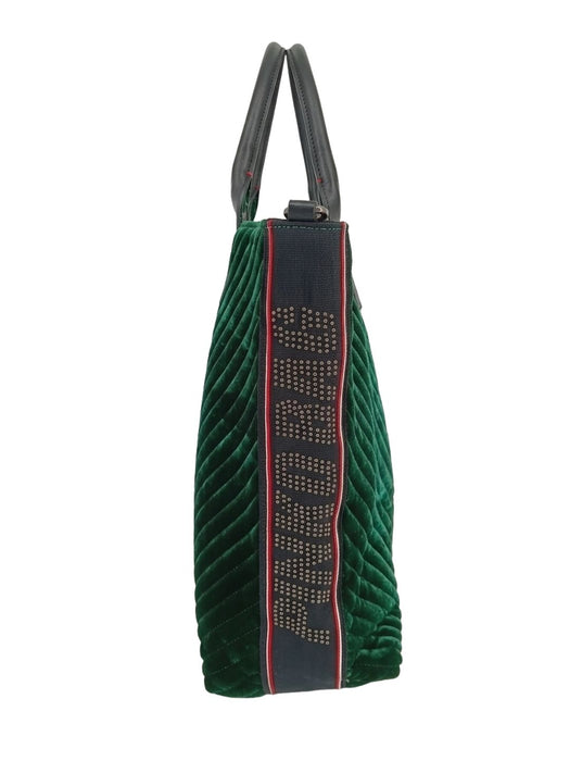 Pinko Women's Green Ararat Chevron Quilted Large Tote Bag