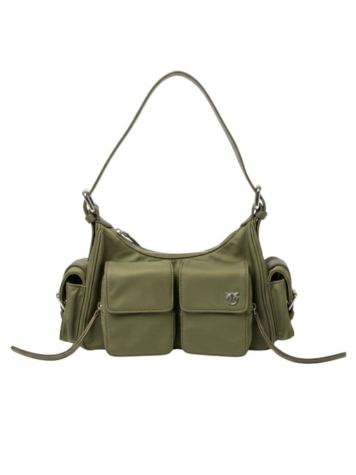 Pinko Women's Olive Green Cargo Nylon Shoulder Bag-