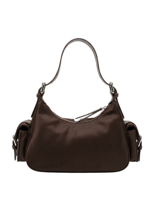 Pinko Women's Chocolate Cargo Nylon Shoulder Bag-12x8x4 IN