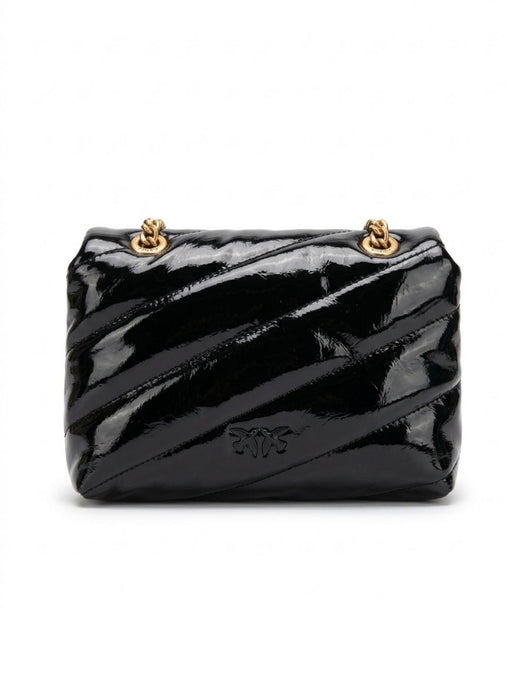 Pinko Women's Black Love Puff Patent Quilted Shoulder Bag