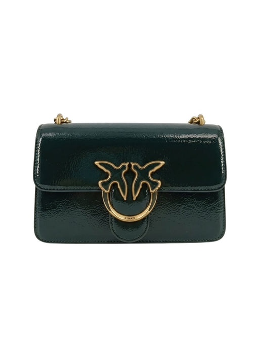 Pinko Women's Black Love One Mini Glossy Top Handle Bag-8x6x3 IN