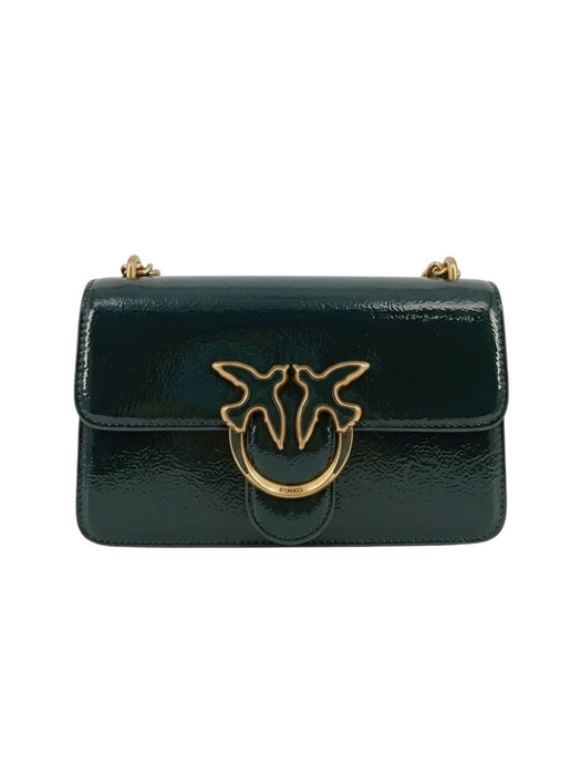 Pinko Women's Black Love One Mini Glossy Top Handle Bag-8x6x3 IN