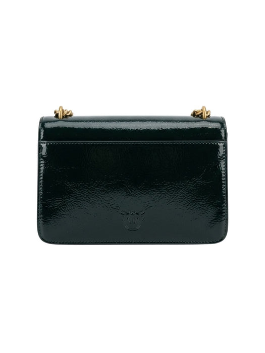 Pinko Women's Black Love One Mini Glossy Top Handle Bag-8x6x3 IN