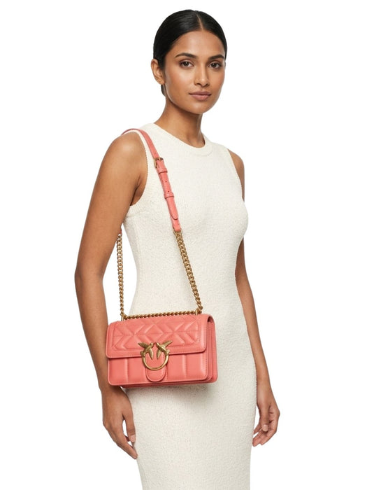 Pinko Women's Coral Love One Mini Quilted Shoulder Bag-8x6x3 IN